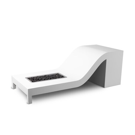 The Outdoor Plus 66 Rectangular Alto Fire Pit - Powder Coated Metal - White - Natural Gas OPT-ALTPC66-WHT-NG